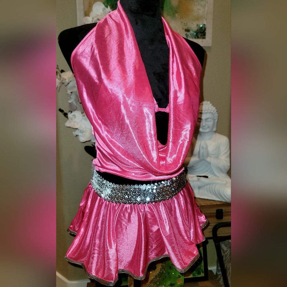3 Piece Set-Dance the Night Away in Pink Sequin - S